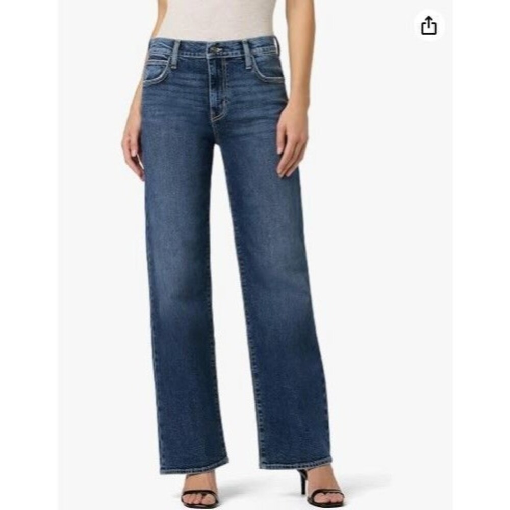 HUDSON Women's Rosalie High Rise Wide Leg Jeans Size 26 Woolf Wash Stretch